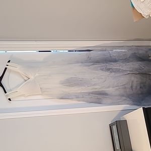 Eva medium chiffon blue hand dyed maternity dress for photoshoot